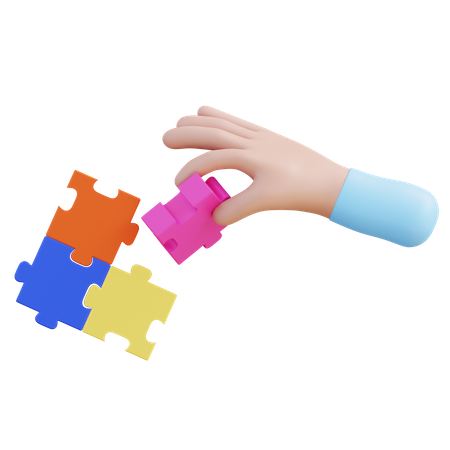 Hand With Puzzle  3D Icon