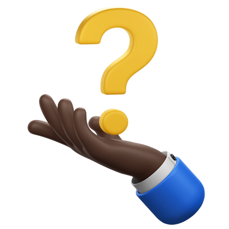 Hand With Question Mark  3D Icon