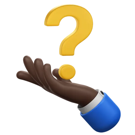 Hand With Question Mark  3D Icon