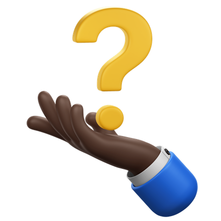 Hand With Question Mark  3D Icon