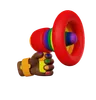 Hand With Rainbow Loudspeaker