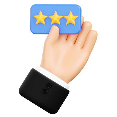 Hand with Rating Card  3D Icon