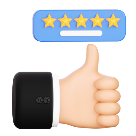 Hand with Rating Scale  3D Icon