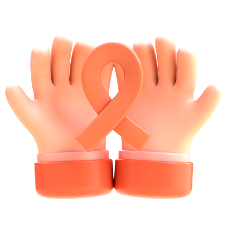 Hand With Ribbon  3D Icon