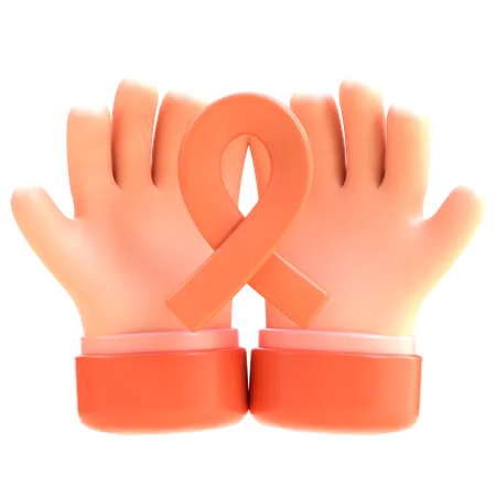 Hand With Ribbon  3D Icon