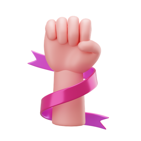 Hand with Ribbon  3D Icon