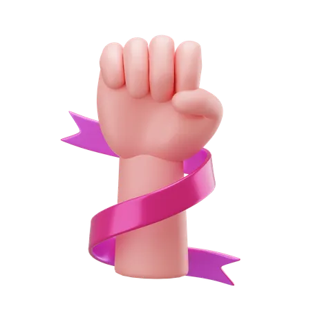 Hand with Ribbon  3D Icon
