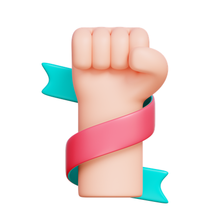 Hand with Ribbon  3D Icon