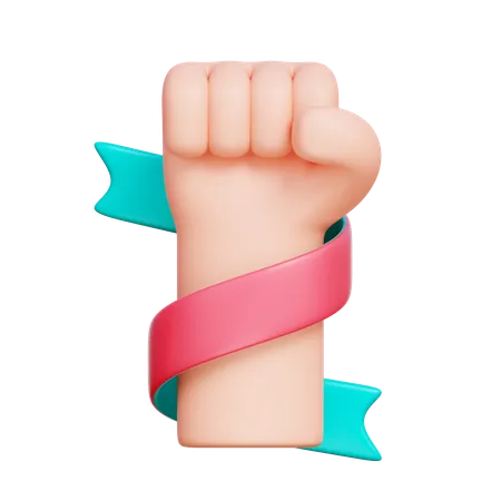 Hand with Ribbon  3D Icon