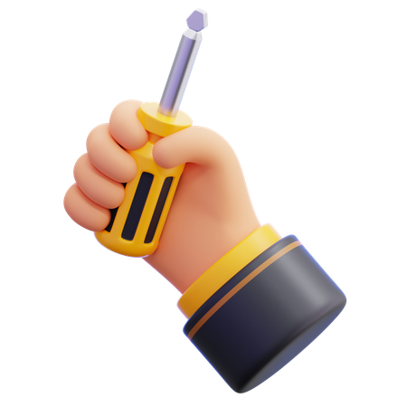 Hand With Screwdriver  3D Icon