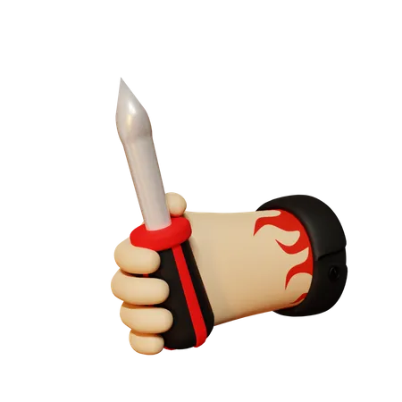 Hand with screwdriver  3D Illustration
