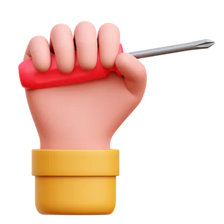 Hand With Screwdriver  3D Icon