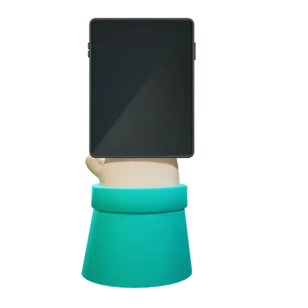 Hand with Smart tablet 3D Illustration