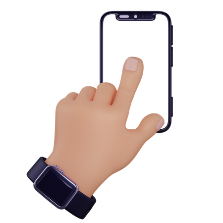 Hand With Smartphone  3D Icon