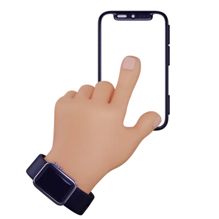 Hand With Smartphone  3D Icon