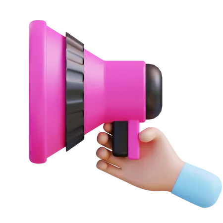 3 D Illustration Hand With Speaker 3D Icon