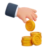 Hand with Stack of Coins