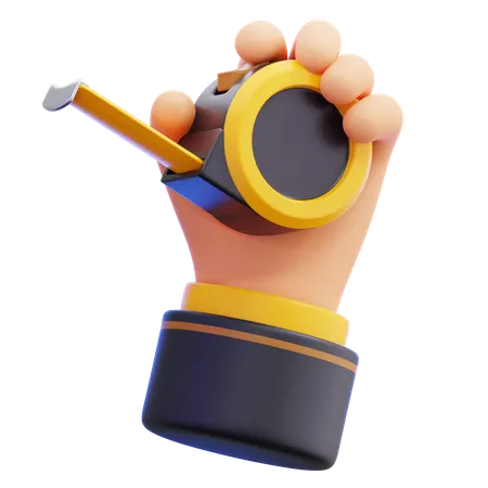 Hand With Tape Measure  3D Icon