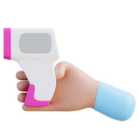 Hand With Thermometer Infrared  3D Icon