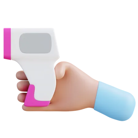 3 D Illustration Hand With Thermometer Infrared 3D Icon
