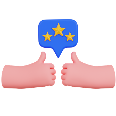 Hand With Three Stars  3D Icon