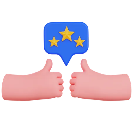 Hand With Three Stars  3D Icon