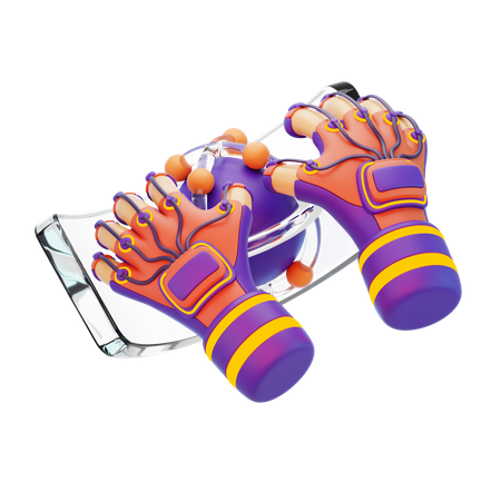 Hand With Vr Gloves Futuristic  3D Icon
