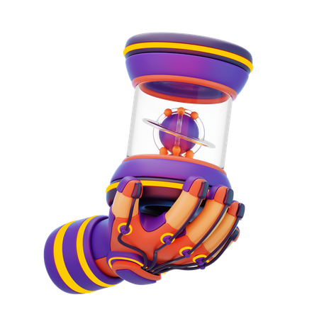 Hand With Vr Gloves Futuristic  3D Icon