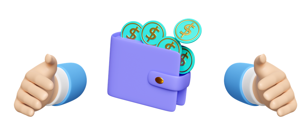 Hand With Wallet  3D Icon