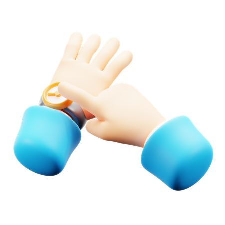 Hand with watch  3D Icon