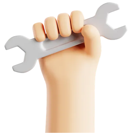 Hand With Wrench 3 D Icon 3D Icon