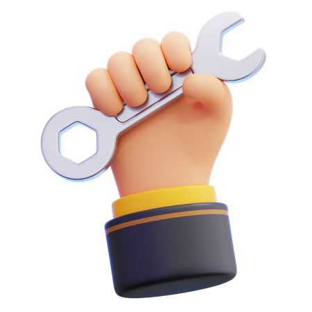Hand With Wrench  3D Icon