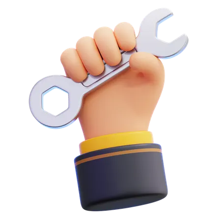Hand With Wrench  3D Icon