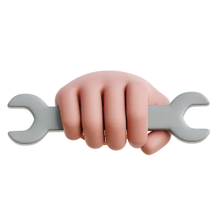 Hand With Wrench  3D Icon