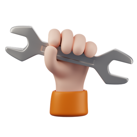 Hand With Wrench  3D Icon