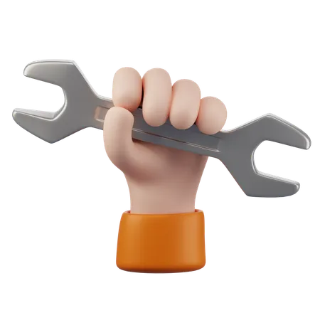 Hand With Wrench  3D Icon