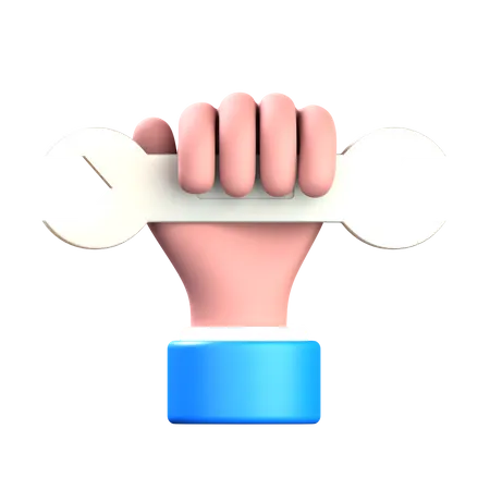 Hand With Wrench  3D Icon