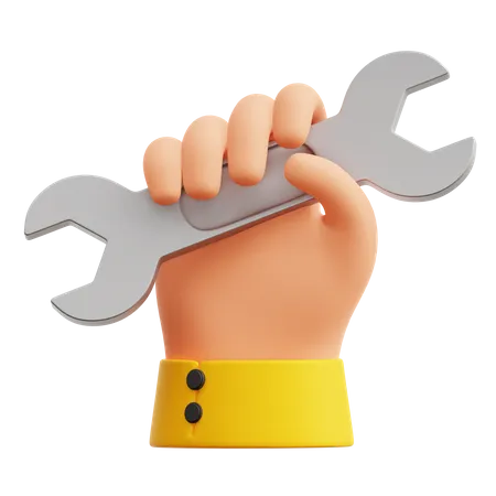 Hand With Wrench  3D Icon