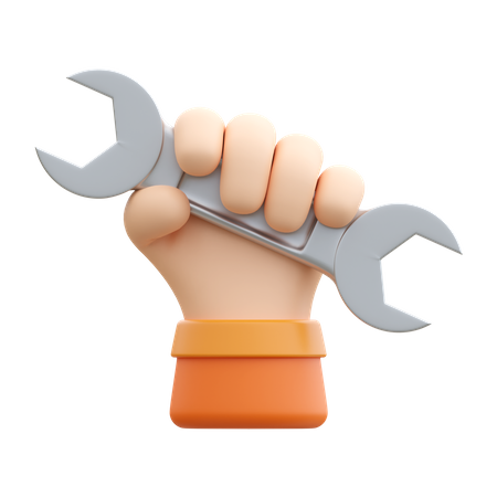 Hand With Wrench  3D Icon