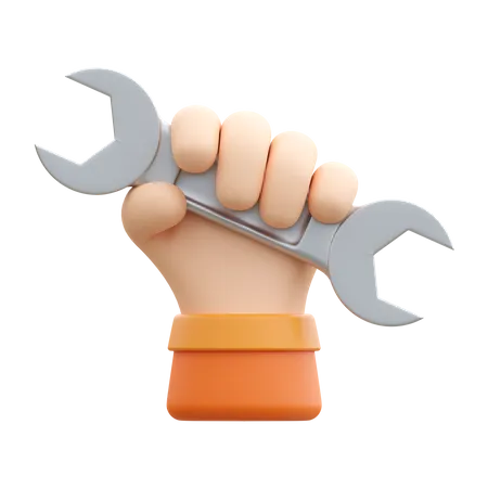 Hand With Wrench  3D Icon