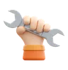 Hand With Wrench