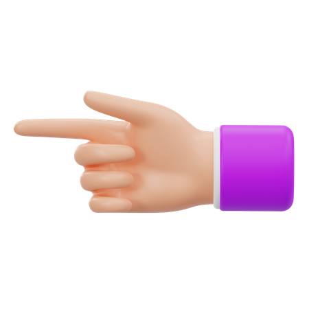 Hand zeigt nach links  3D Icon