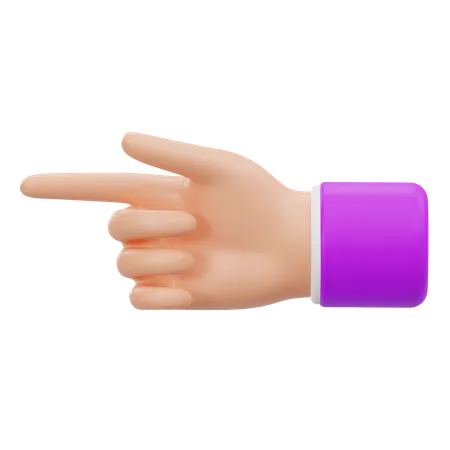 Hand zeigt nach links  3D Icon