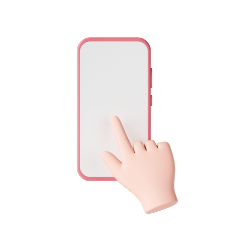 Hand zeigt Telefon  3D Illustration