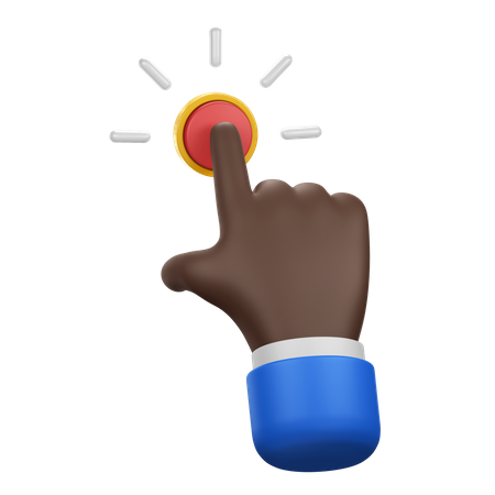 Handbewegung, Drücken der roten Taste  3D Icon