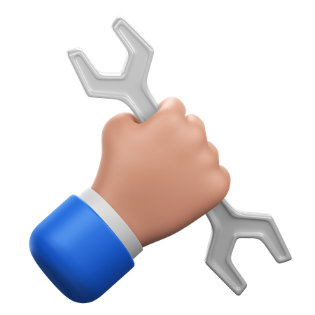 Handbewegung mit Schraubenschlüssel  3D Icon