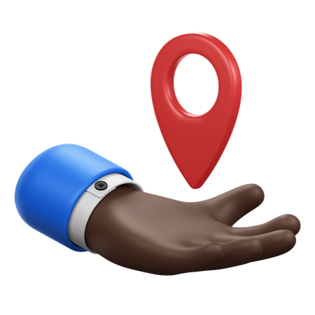 Handbewegung mit Standort-Pin  3D Icon