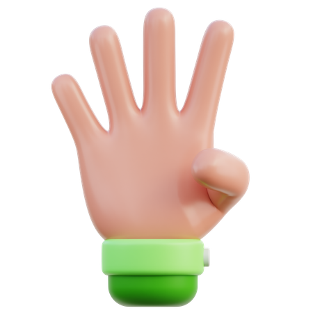 Handbewegung mit vier Fingern  3D Icon