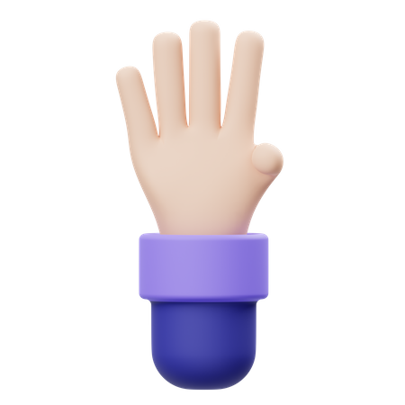 Handbewegung mit vier Fingern  3D Icon