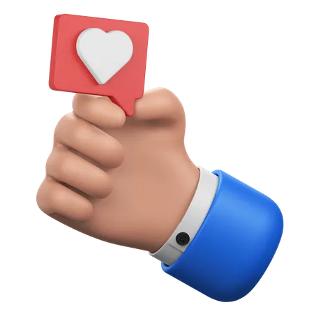 Eine Hand Die Eine Liebesbotschaft Halt Symbolisiert Kommunikation Oder Romantik 3D Icon
